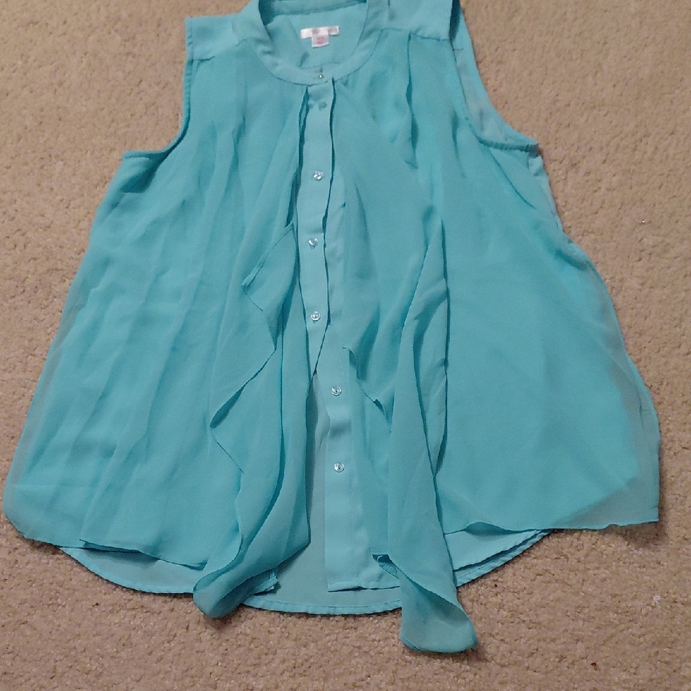 Xhilaration Turquoise Sleeveless Blouse